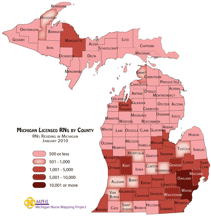 RN by County map